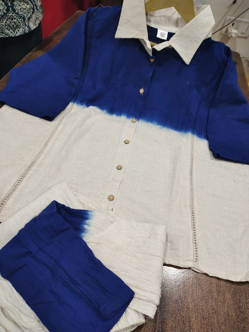 premium handloom cotton tie-dye cord set