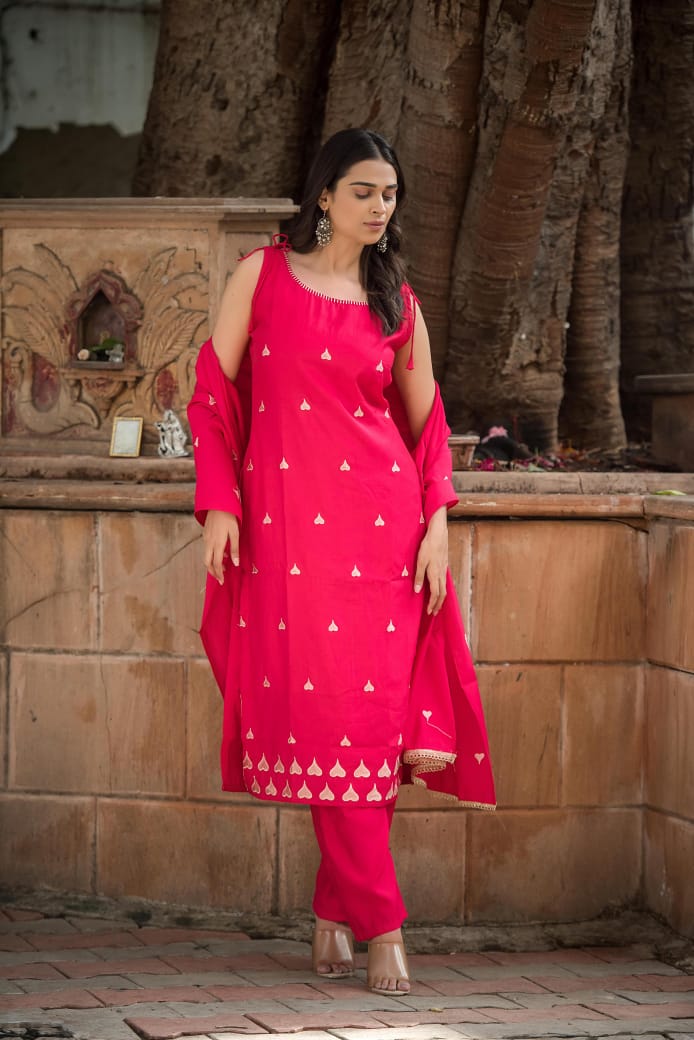 Premium Cotton sleeveless cotton kurti set