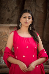 Premium Cotton sleeveless cotton kurti set