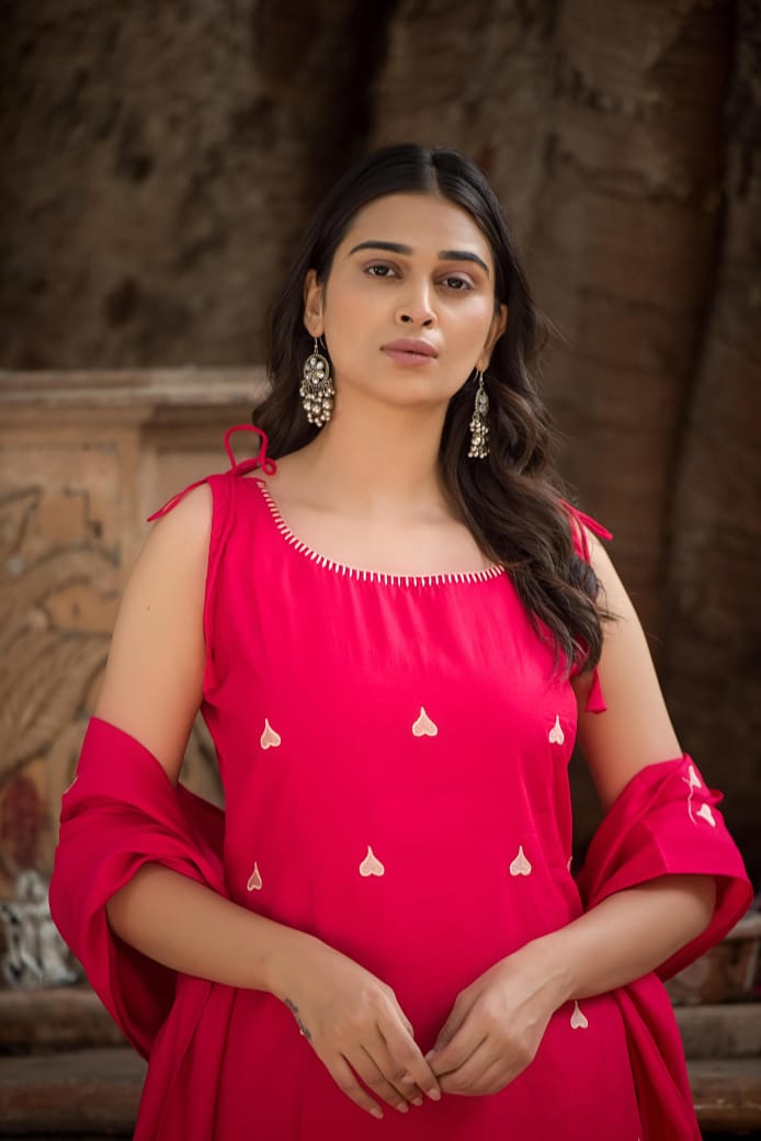 Premium Cotton sleeveless cotton kurti set