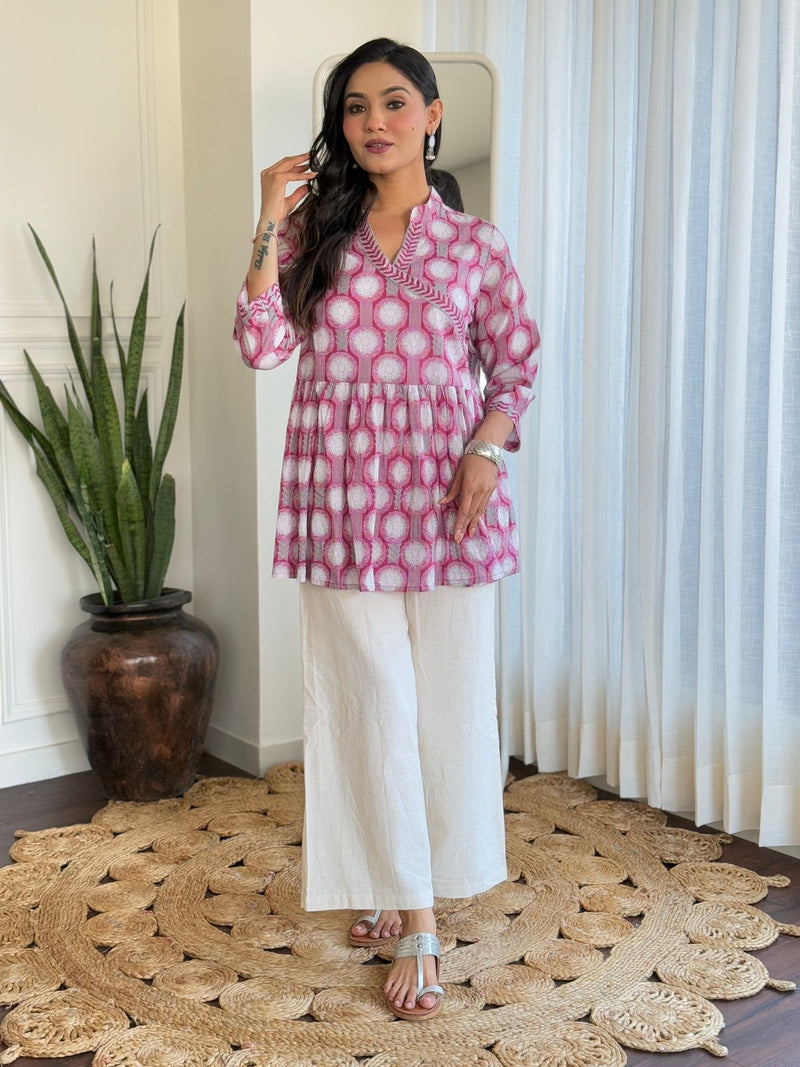 Premium Pure Cotton Angrakha Style Co-ord Set