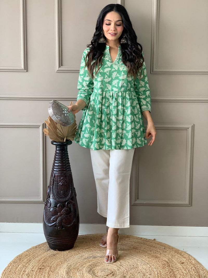 Premium Pure Cotton Angrakha Style Co-ord Set