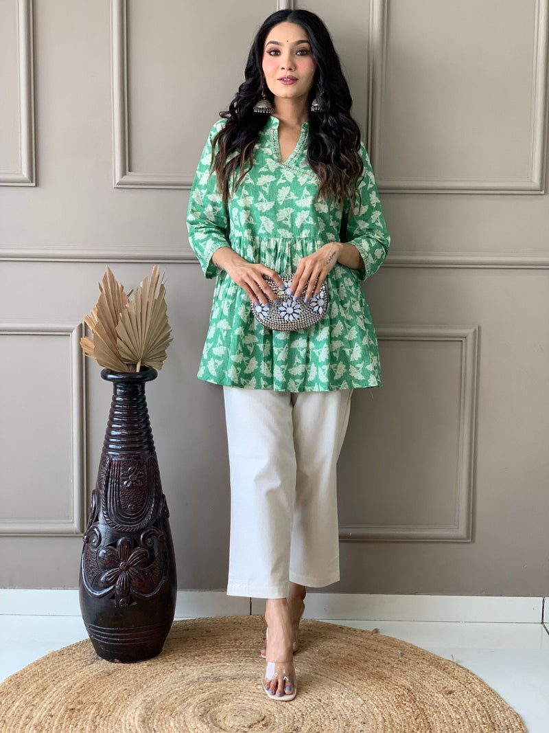 Premium Pure Cotton Angrakha Style Co-ord Set