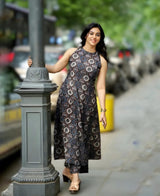 Classy Ajrakh A-Line Kurti Cord Set