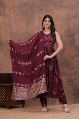 luxurious partywear muslin  Full Flair Anarkali set