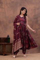 luxurious partywear muslin  Full Flair Anarkali set