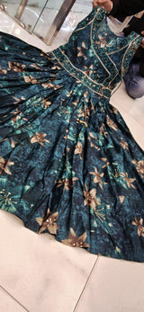 luxurious partywear muslin  Full Flair Anarkali set
