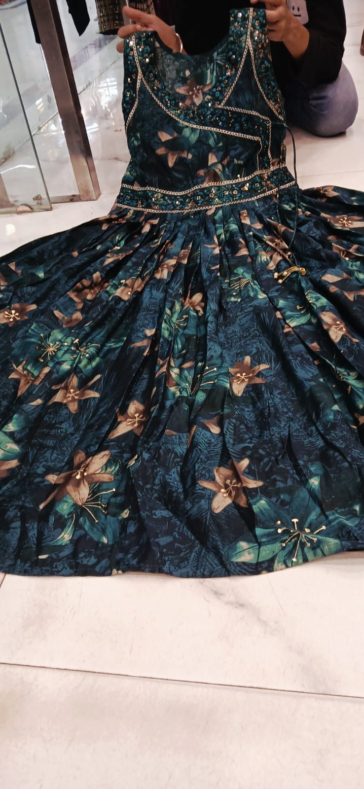 luxurious partywear muslin  Full Flair Anarkali set
