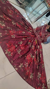 luxurious partywear muslin  Full Flair Anarkali set