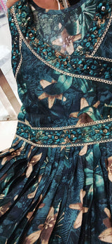 luxurious partywear muslin  Full Flair Anarkali set