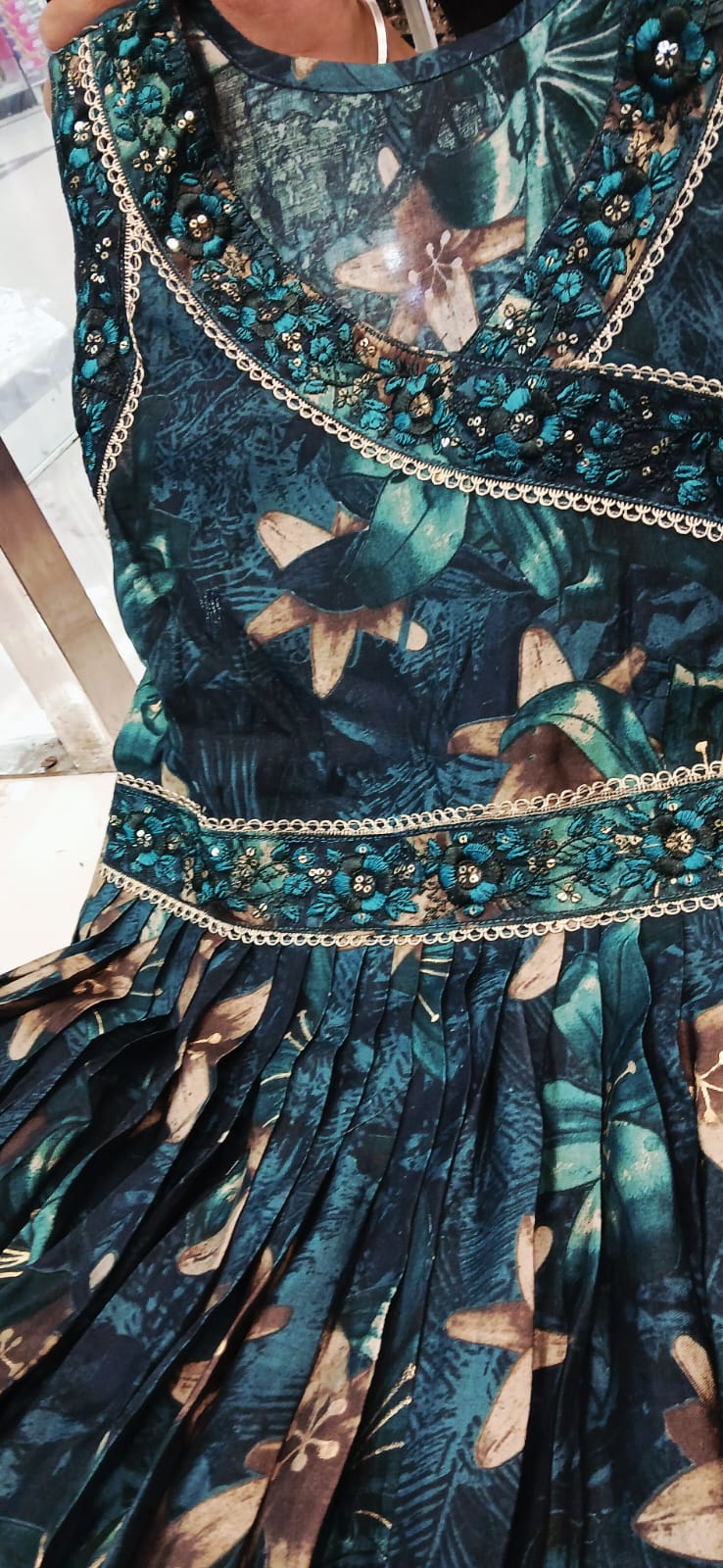 luxurious partywear muslin  Full Flair Anarkali set