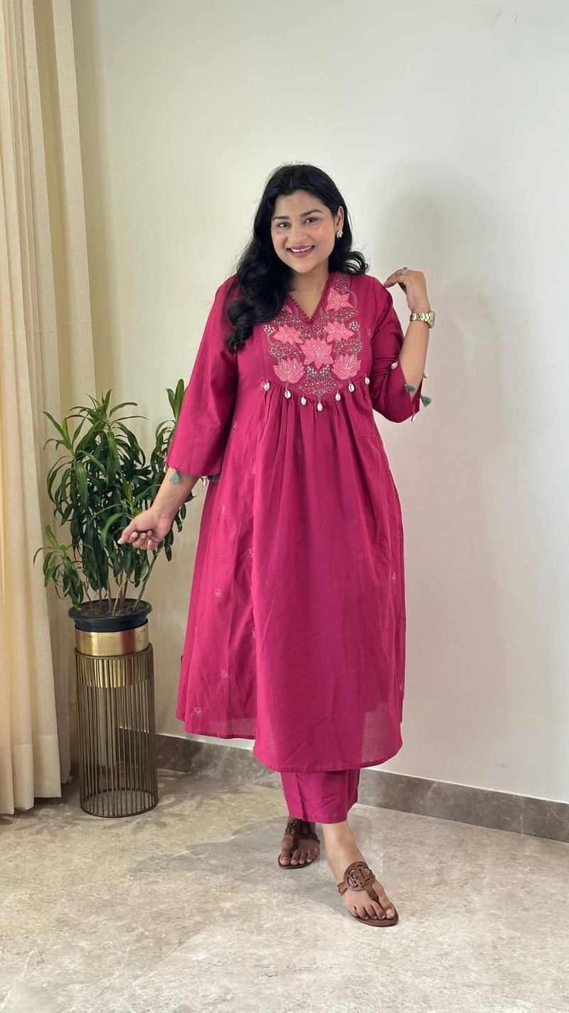 Elegant Cotton Kurta Pant Set