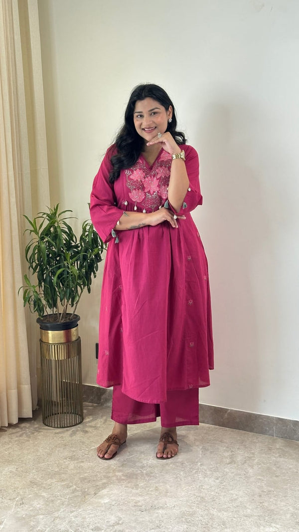 Elegant Cotton Kurta Pant Set