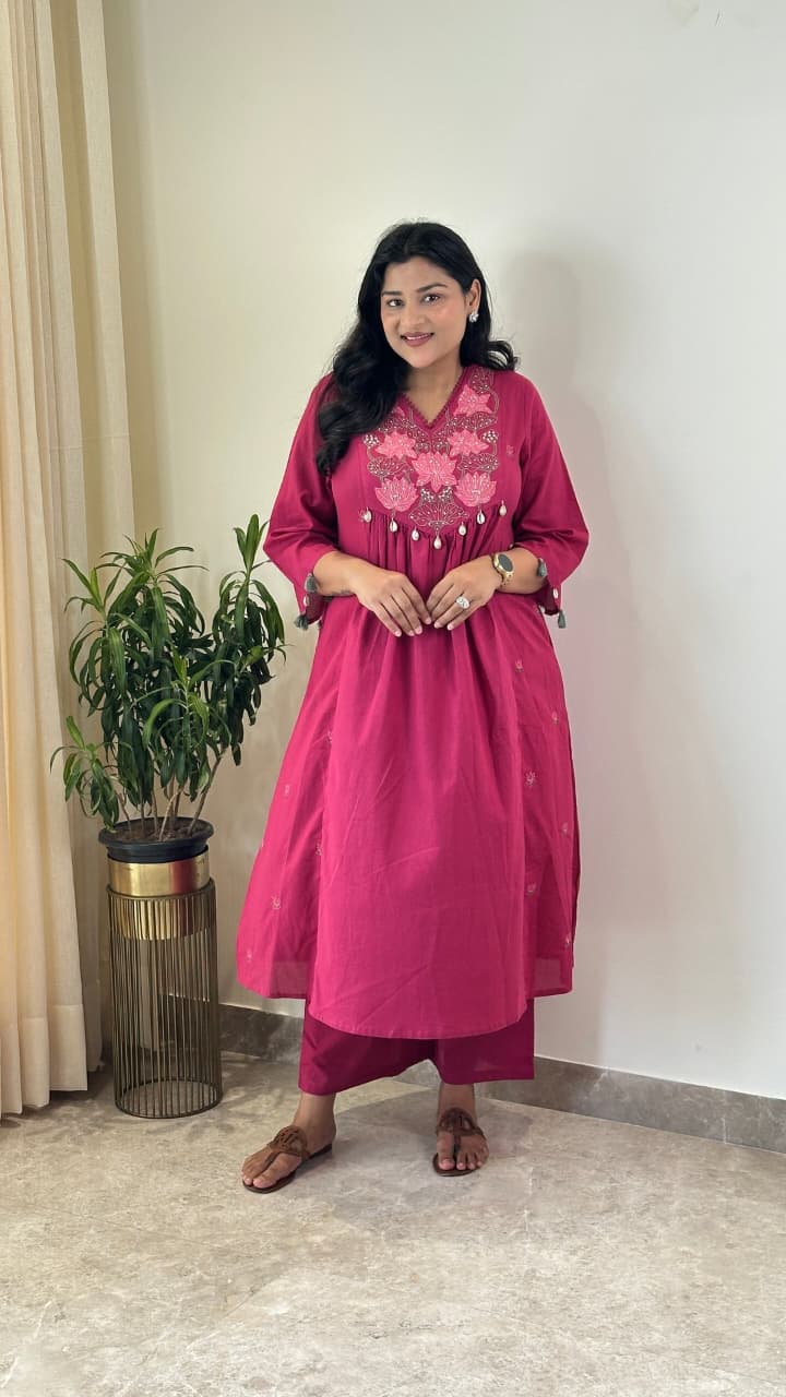 Elegant Cotton Kurta Pant Set