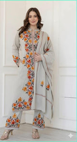Exquisite 3-Piece Kurti Pant Dupatta Set