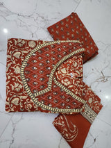 beautifully crafted 3-piece cotton suit set