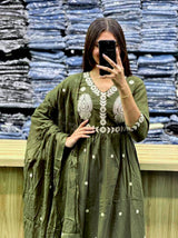 premium heavy cotton Designer Straight Style Kurti Set