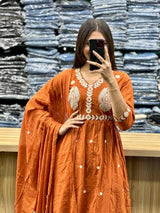 premium heavy cotton Designer Straight Style Kurti Set