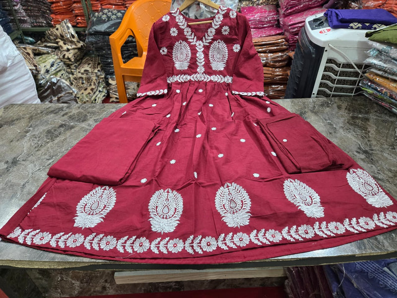 premium heavy cotton Designer Straight Style Kurti Set