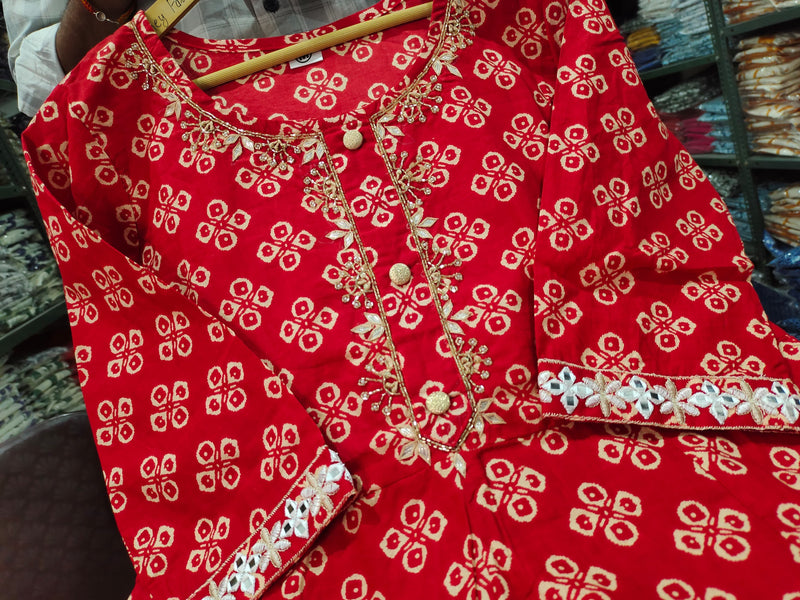 Pure Cotton  exclusive A-Line kurti pant dupatta set