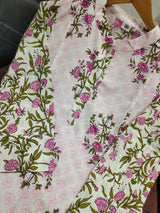 beautiful printed cotton Kurti Pant with Malmal Dupatta set