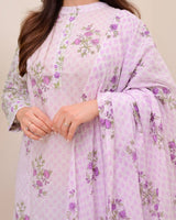 beautiful printed cotton Kurti Pant with Malmal Dupatta set