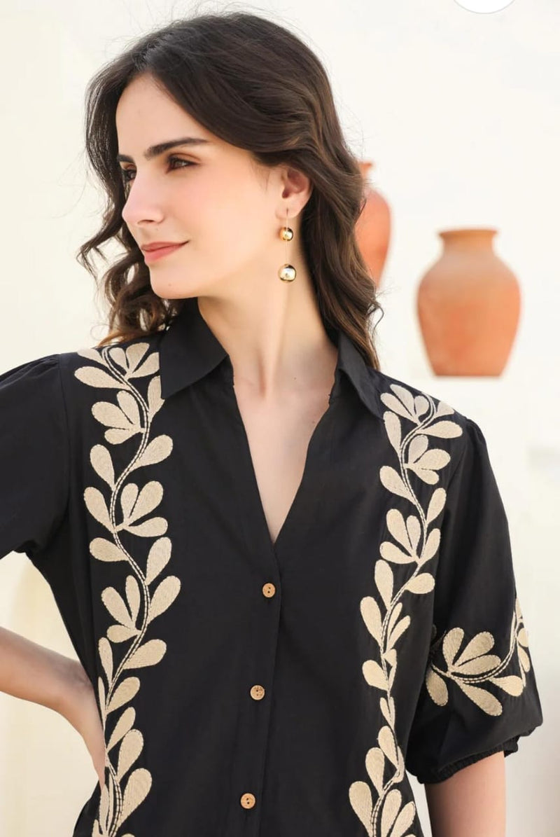 Elegant embroidery detailing  Premium Cotton co ord set