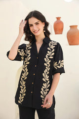 Elegant embroidery detailing  Premium Cotton co ord set