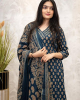 Premium Heavy Cotton  Kurti  Pant  Dupatta  Set