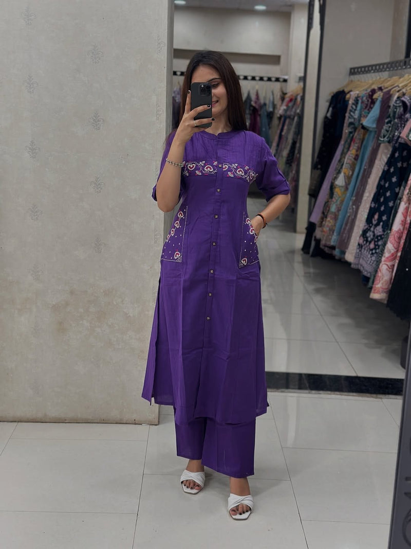 Premium Cotton Slub elegant Cotton Flex Coord Set