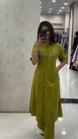 Premium Cotton Slub elegant Cotton Flex Coord Set
