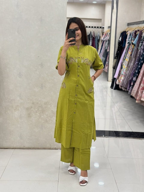 Premium Cotton Slub elegant Cotton Flex Coord Set