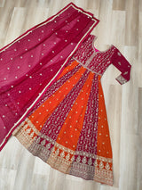 Premium Faux Blooming with Zari &amp; Sequins Embroidery  luxury gown set