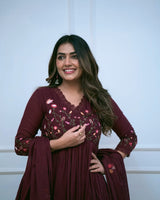 Premium Cotton Straight Fit with Embroidered Neckline kurti pant dupatta set