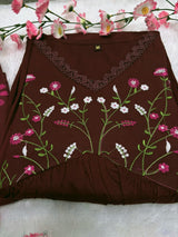 Premium Cotton Straight Fit with Embroidered Neckline kurti pant dupatta set