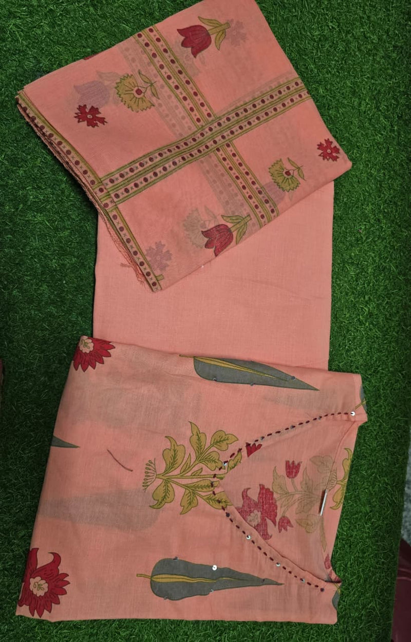 Premium Pure Cotton  Exquisite Pastel Cotton Suit Set