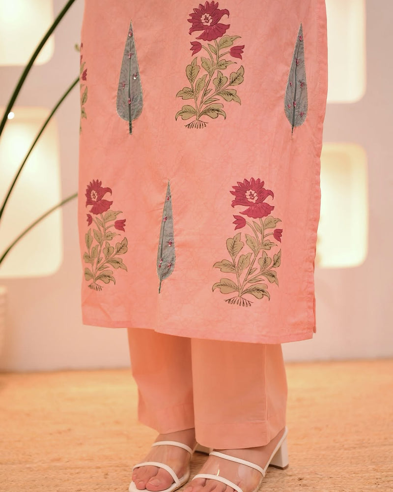 Premium Pure Cotton  Exquisite Pastel Cotton Suit Set