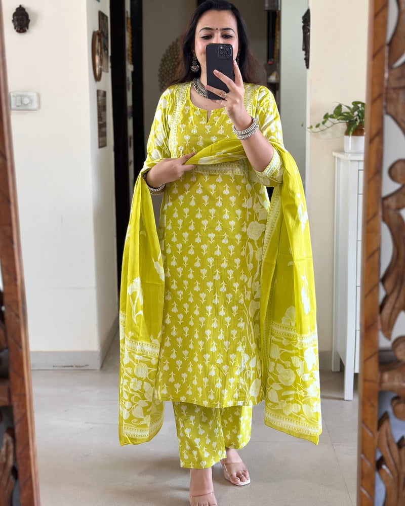 NEW LAUNCH – PURE COTTON BLOCK PRINT SUIT SET