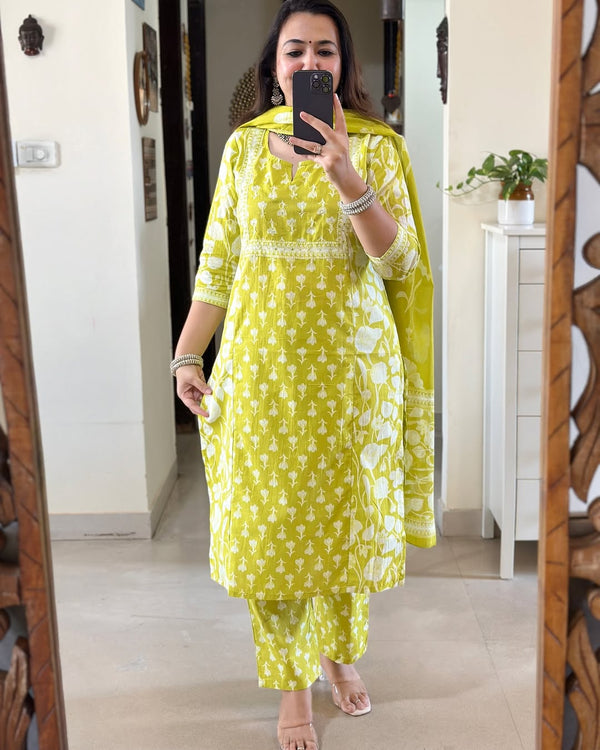 NEW LAUNCH – PURE COTTON BLOCK PRINT SUIT SET
