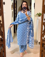 NEW LAUNCH – PURE COTTON BLOCK PRINT SUIT SET