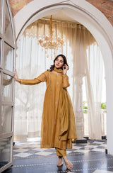 Premium Mul Chanderi Anarkali Suit Set