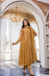 Premium Mul Chanderi Anarkali Suit Set