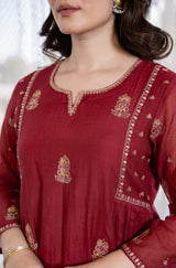 Premium Mul Chanderi Anarkali Suit Set