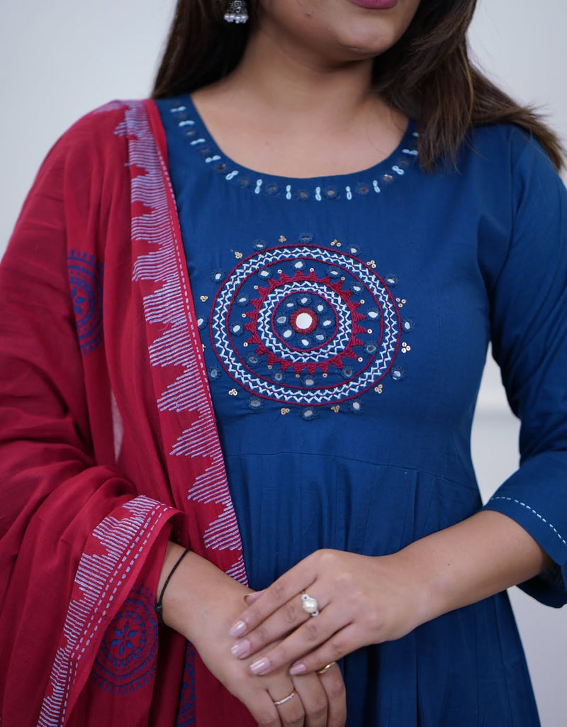 Premium Dazzling Cotton Flex Anarkali Set