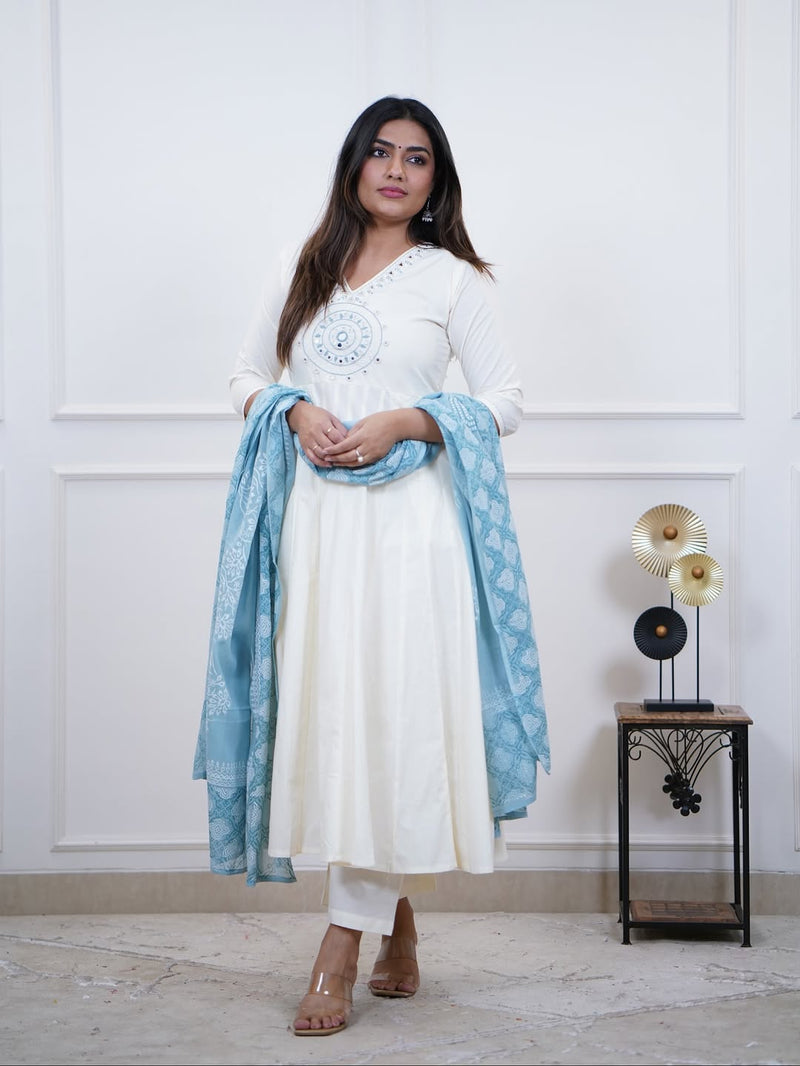 Premium Dazzling Cotton Flex Anarkali Set