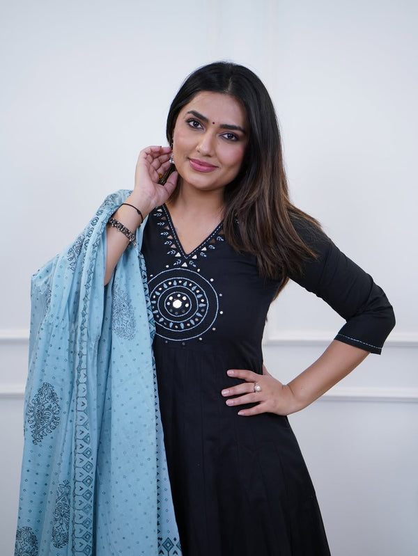 Premium Dazzling Cotton Flex Anarkali Set