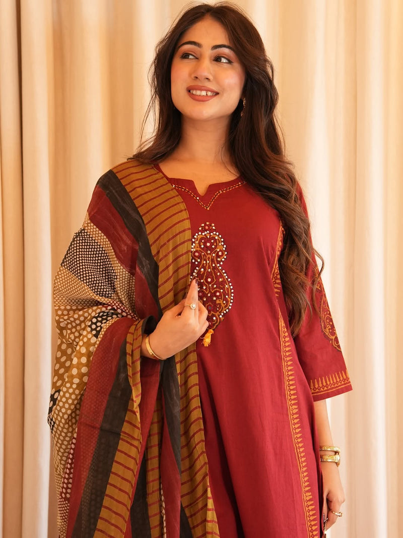 Premium Heavy Cotton A-Line Suit Set
