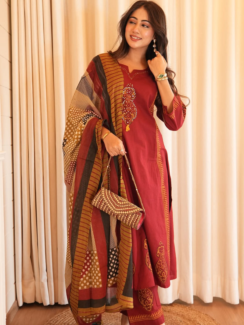 Premium Heavy Cotton A-Line Suit Set