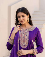 Premium Micro Silk A-Line Anarkali Suit Set