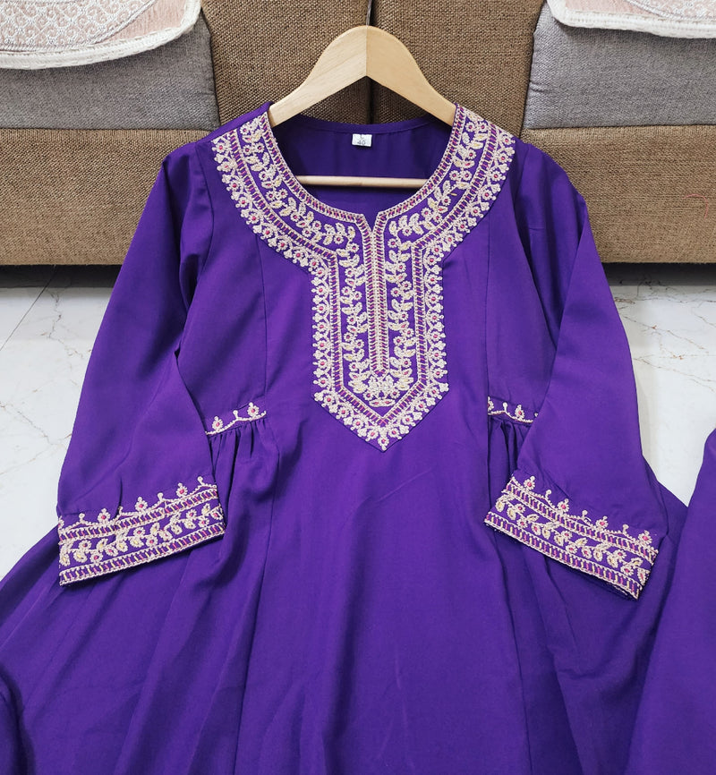 Premium Micro Silk A-Line Anarkali Suit Set